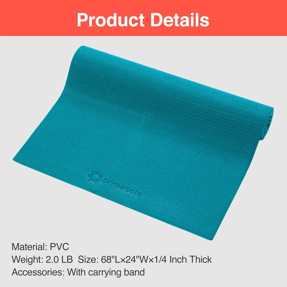 Yoga Mat for Yoga, Pilates & Floor Workouts – Non-Slip, Carry Strap Included for Home & Gym
