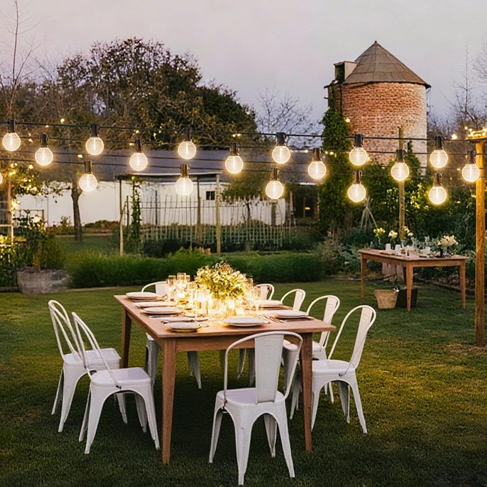 25FT Outdoor String Lights – Waterproof Patio Lights with Shatterproof Light Bulbs