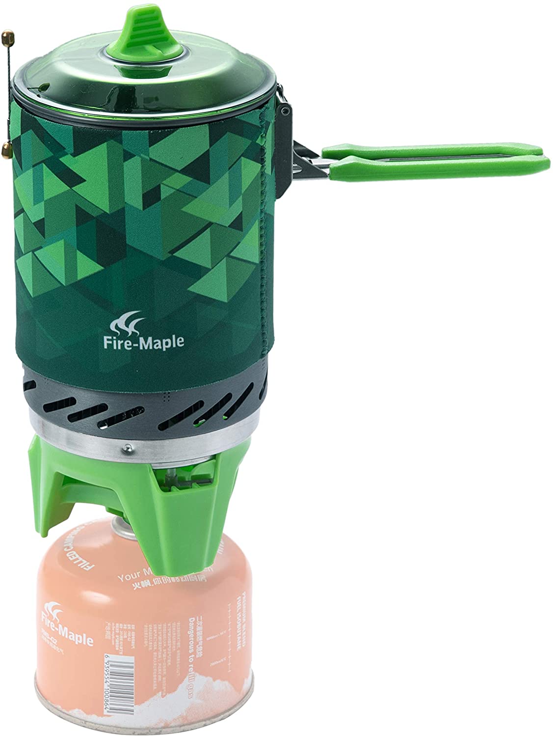 Fire-Maple "Fixed-Star 2" Personal Cooking System Stove w/Electric Ignition, Pot Support & Propane/Butane Canister Stand | Jet Burner/Pot System for Backpacking, Camping, Hiking, Emergency Use