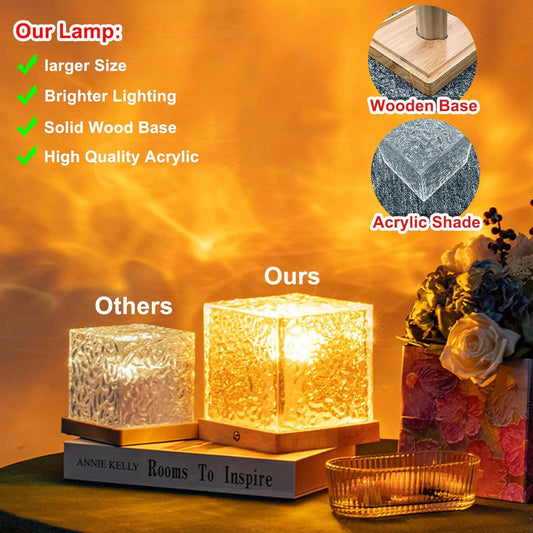 Ocean Wave Light Projector – 16-Color Dimmable Ambient Mood Lamp with Remote – Crystal Northern Lights for Bedroom, Bathroom & Playroom