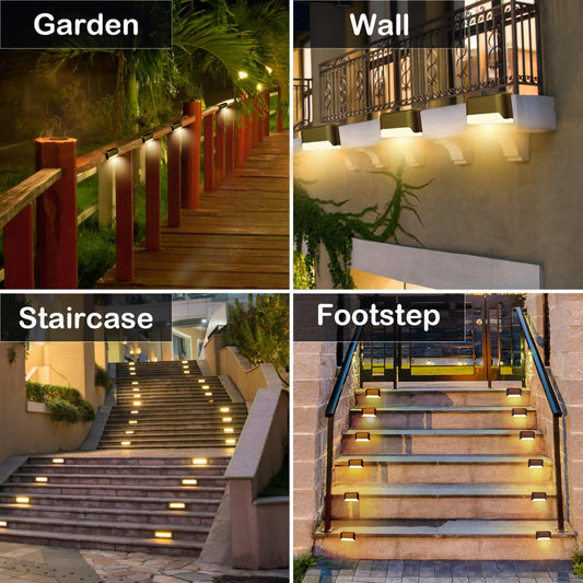 4-Pack Solar Deck Step Lights – Waterproof LED Outdoor Lighting for Stairs Fence Patio