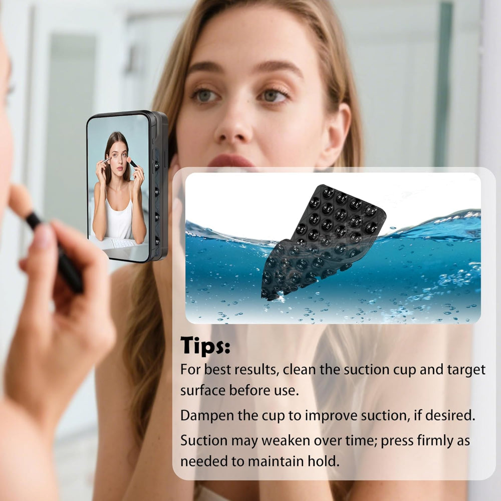 6-Pack Silicone Double-Sided Suction Cup Phone Mount – Detachable Hands-Free Strong Grip Holder Stand for Selfies & Videos
