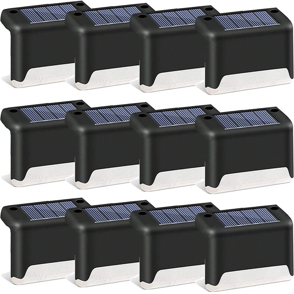 Solar Deck Lights Outdoor, 8 Pack Solar Step Lights Waterproof LED Solar Lights for Outdoor Decks, Railing,Stairs, Step, Fence, Yard, and Patio Christmas Decoration Lights(Warm White)