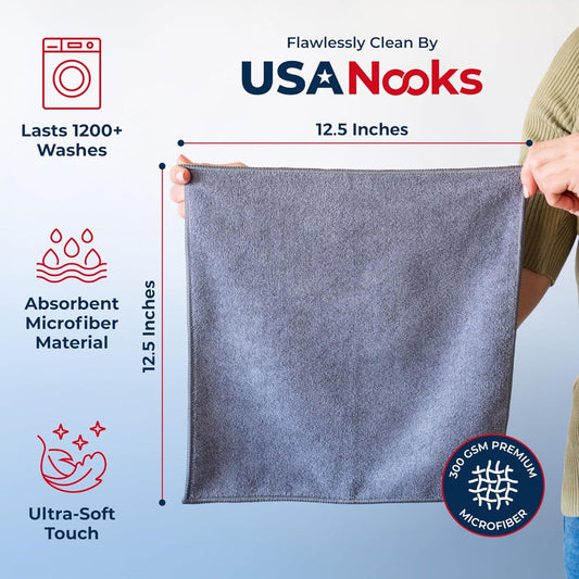 24-Pack Microfiber Cleaning Cloths – Ultra Absorbent Streak Free Towels for Car and Home Use