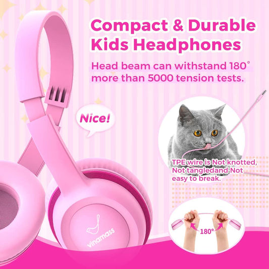Wired Headphones with Safe Volume Limiter, Adjustable and Flexible for Kids