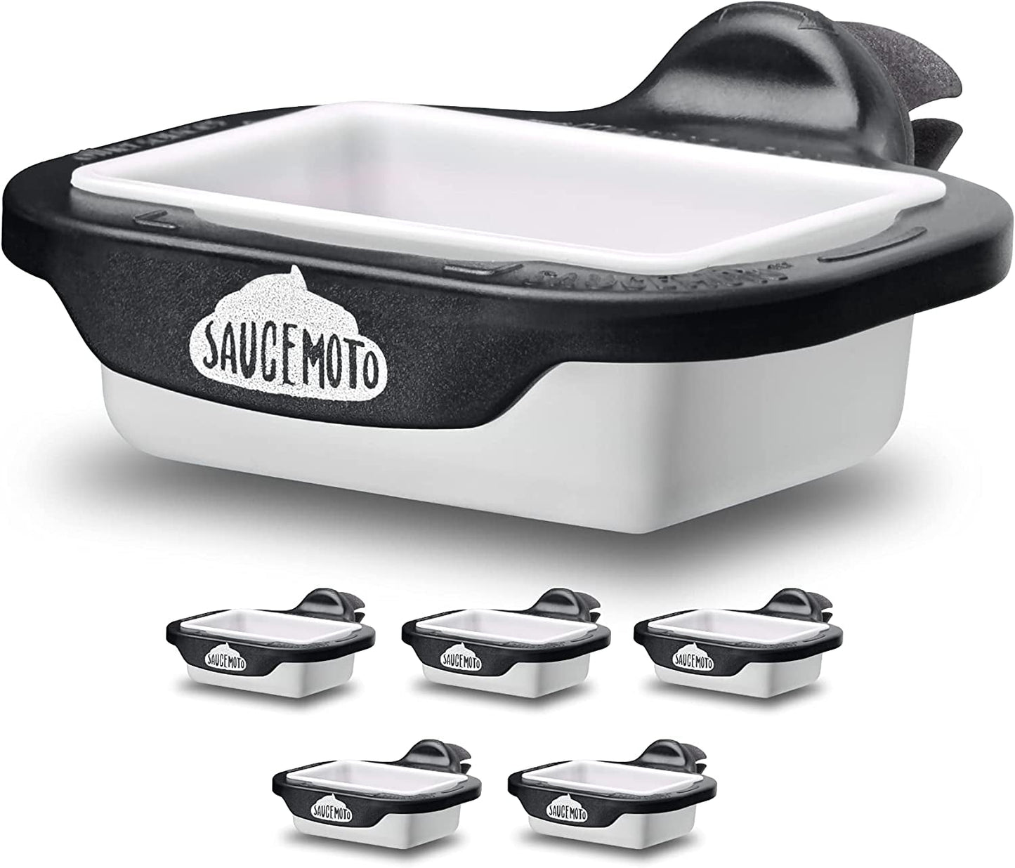 Dip Clip | An in-car sauce holder for ketchup and dipping sauces. As seen on Shark Tank (2 Pack, Black)