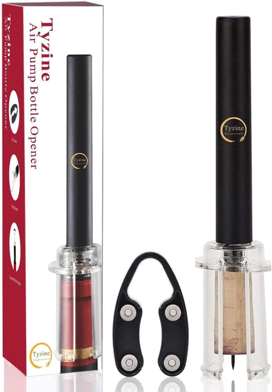 Air Pressure Wine Bottle Opener Set with Foil Cutter, Aerator, and Vacuum Stopper Set
