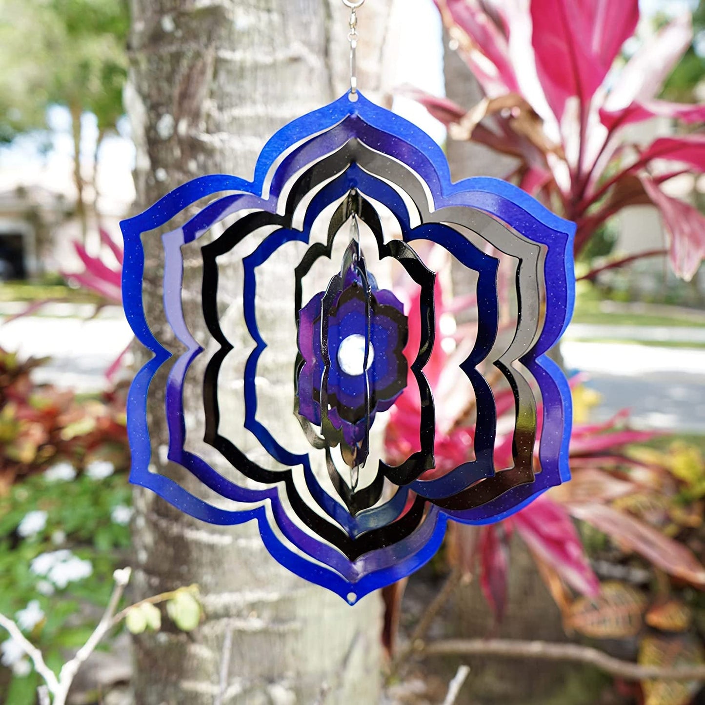 Kinetic Wind Spinner for Yard and Garden Wind Spinner Outdoor Metal Large Hanging Plantary Decor 3D Garden Art Wind Sculpture Spinners Kinetic Art Garden Decorations