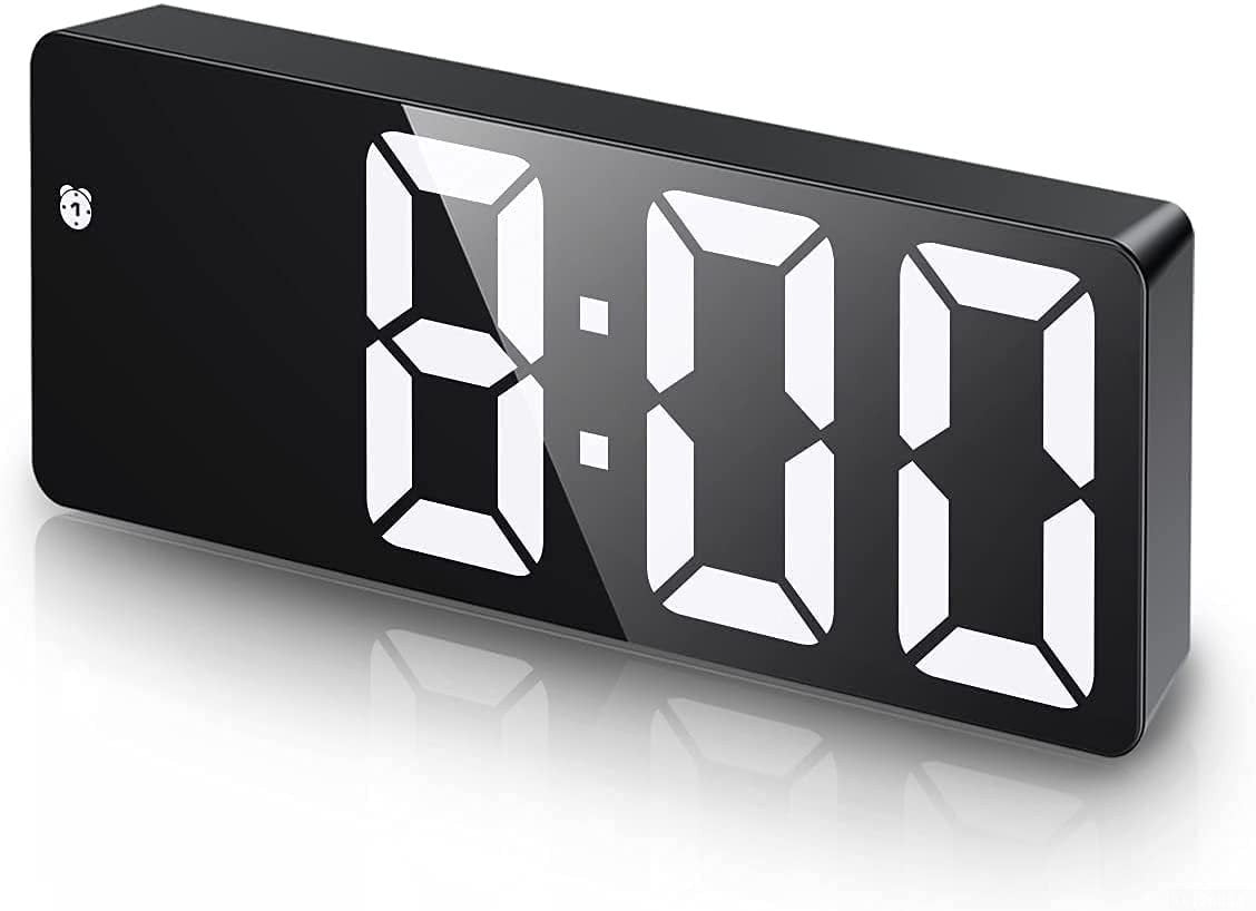 LED Digital Alarm Clock with Temperature Display & Adjustable Brightness