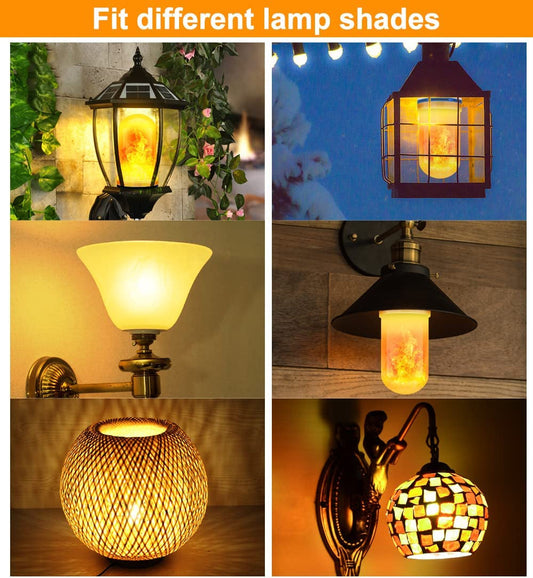 2 Pack LED Flame Light Bulbs, 4 Modes Fire Light Bulbs, E26 Base Flame Bulb, Christmas Party, Indoor and Outdoor Home Decoration