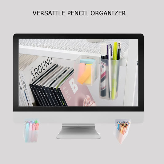 Pen Pencil Holders Desktop Accessories Bags Desk Organizers Containers Storage Bags-2 Pack (Triangle)