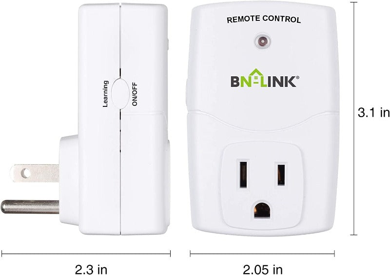 Wireless Remote Control Outlet Switch Power Plug in for Household Appliances, Wireless Remote Light Switches (2 Remotes + 5 Outlets)