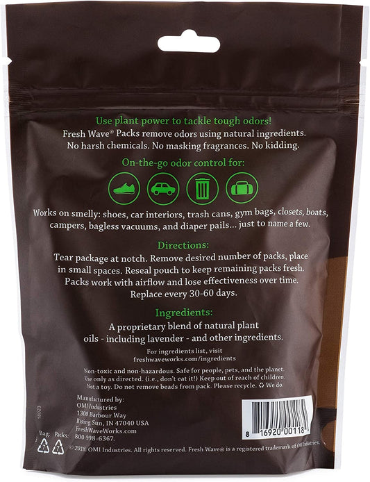 Fresh Wave Lavender Odor Eliminating & Deodorizing Packs | Bag of 6 |