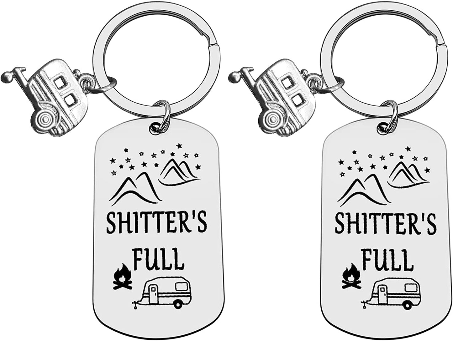 2pcs Happy Camper RV Keychain Camping Gifts for Men Women Camper Trailer