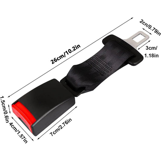 2 Pack 10.2-Inch Seat Belt Extender for Cars Universal Seat Belt Car Buckle Extension Buckle up (7/8" Tongue Width)