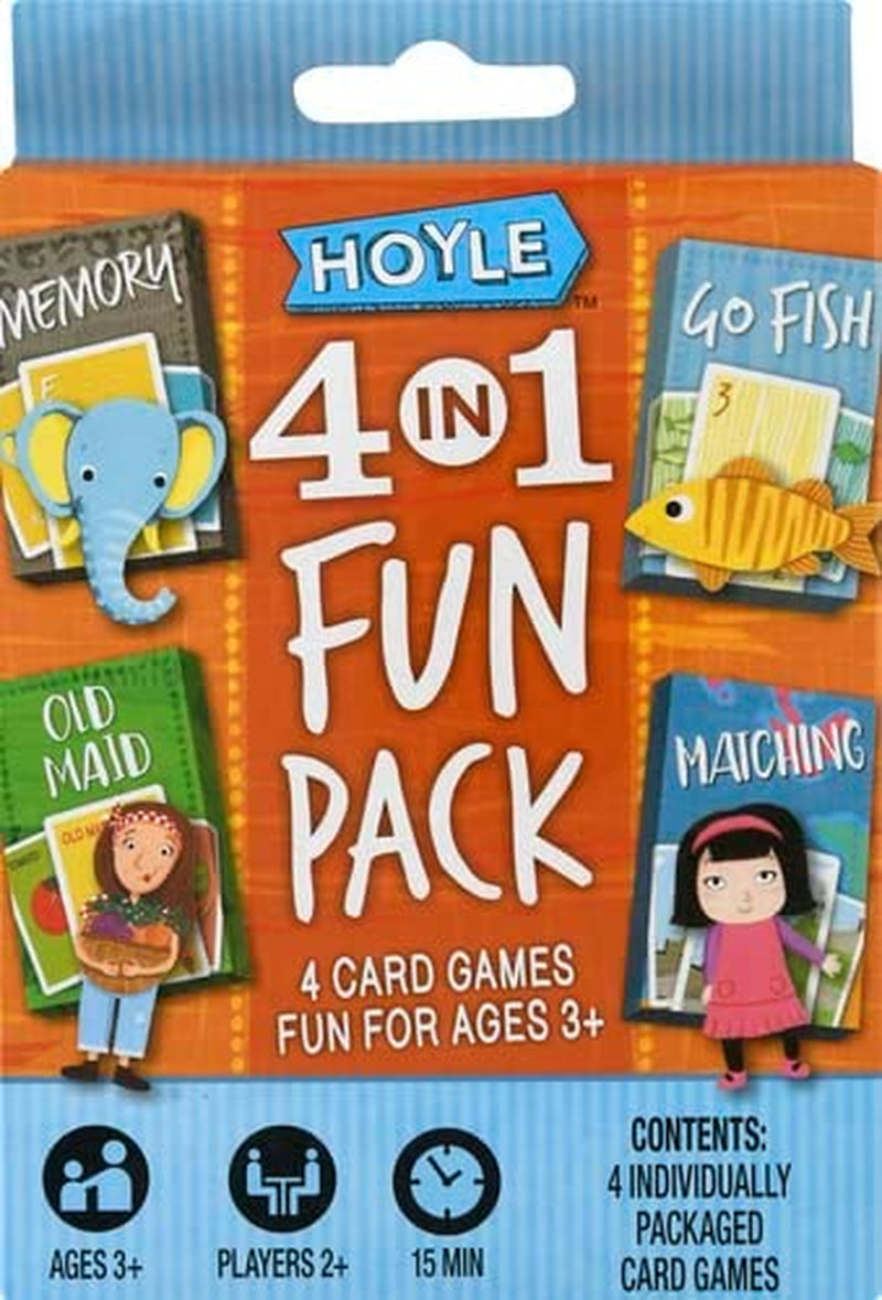 Hoyle 6 in 1 Fun Pack - Kids Card Games - Ages 3 & Up - Memory, Go Fish, Crazy Eights, Old Maid, Matching, Slap Jack
