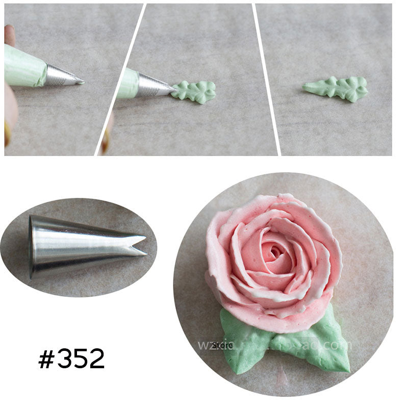7 Pcs/set Stainless Steel Leaves Cream Metal Tips