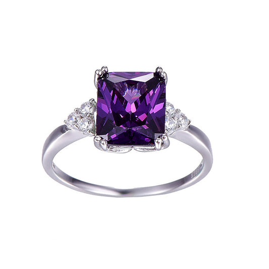 Women's Purple Amethyst Sterling Silver Ring