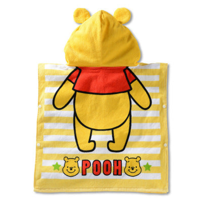 HAKOONA Baby Children Hooded Towel Cotton Fabric Absorbent Soft Bathrobe Beach Pool Swimming Poncho Cartoon Printed Wearable