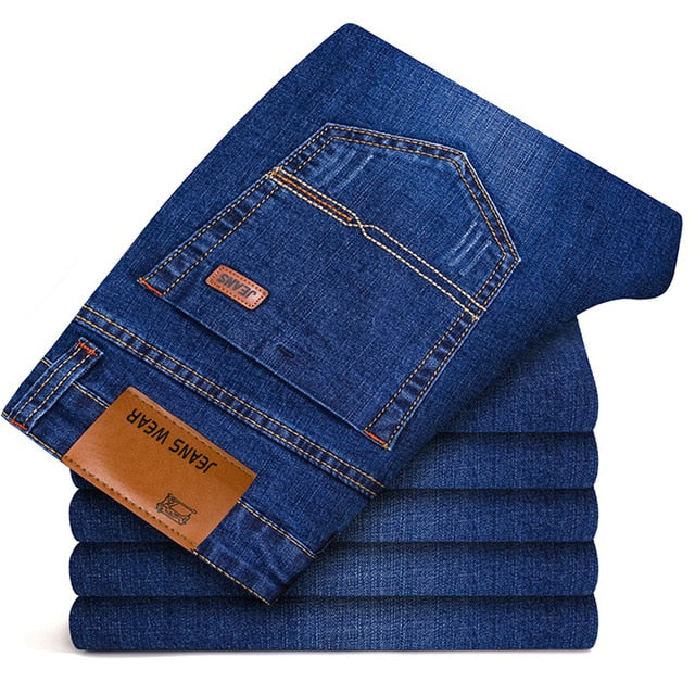 Brother Wang Brand New Men's Fashion Jeans Business Casual Stretch Slim Jeans Classic Trousers Denim Pants Male 101