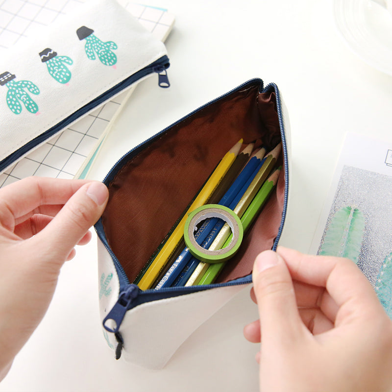 Cactus Canvas Pencil Case