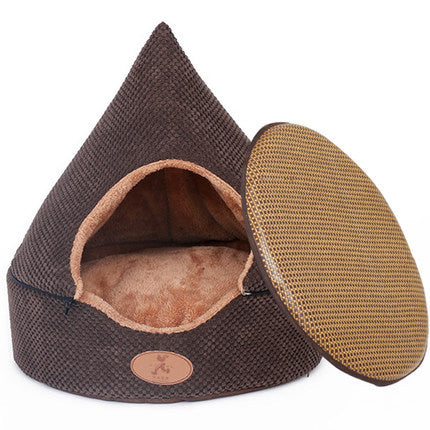 HOOPET Pet Dog Cat Tent House All Seasons Dirt-resistant Soft Yurt Bed with Double Sided Washable Cushion