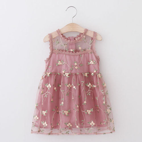 New Lace Flower Princess Dress Spring Girl Dress Winter Long Sleeve Three-Dimensional Petals Pompon Net Yarn Girls Clothes