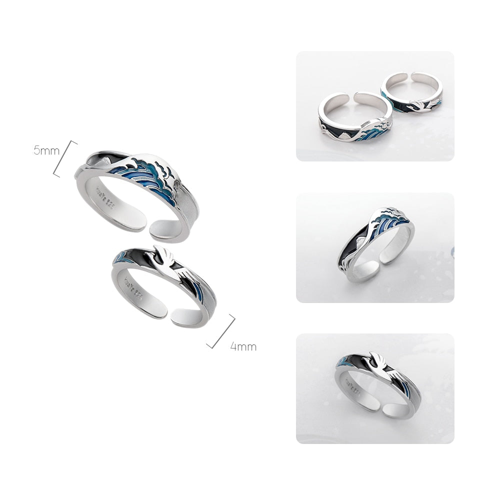 Women's Flying Bird or Wave S925 Ring