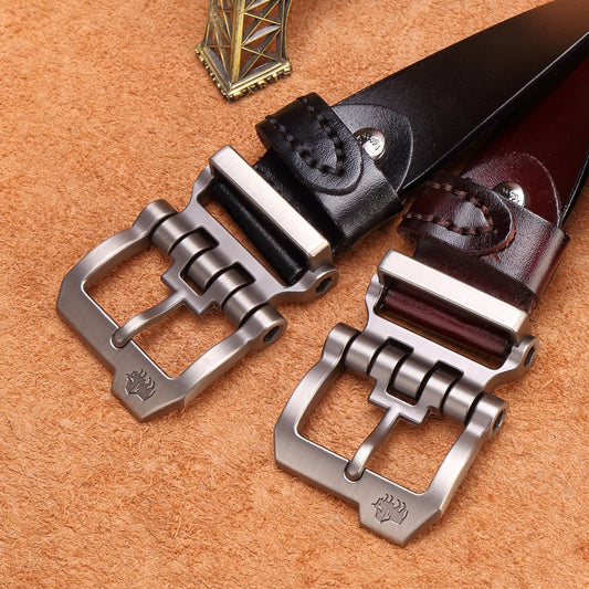 Men’s High Vintage Denim Leather Belt