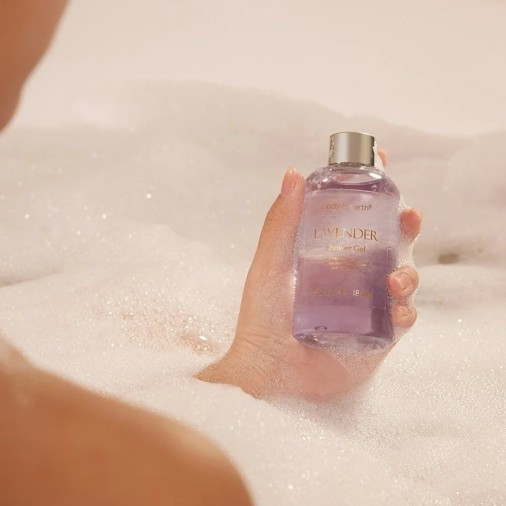 6 Pcs Lavender Relaxing Bath and Body Set