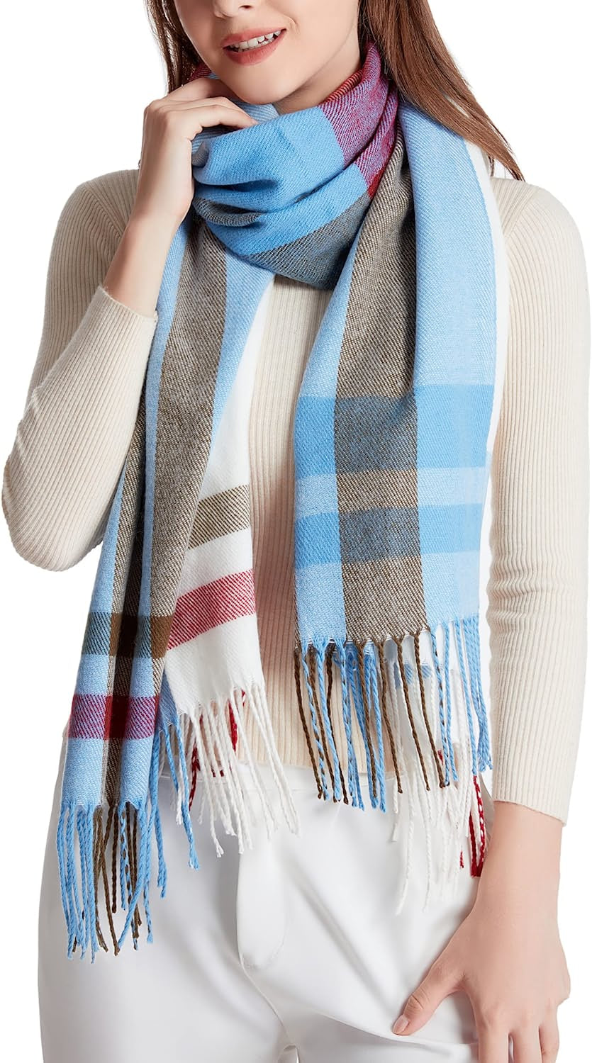  Women's Plaid Warm Shawl Scarf 