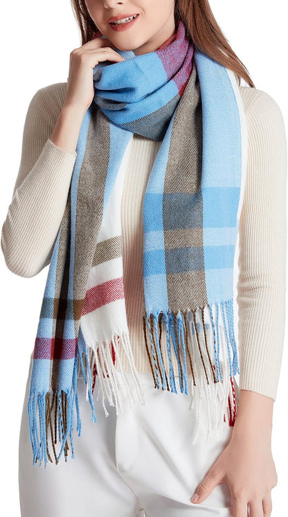  Women's Plaid Warm Shawl Scarf 