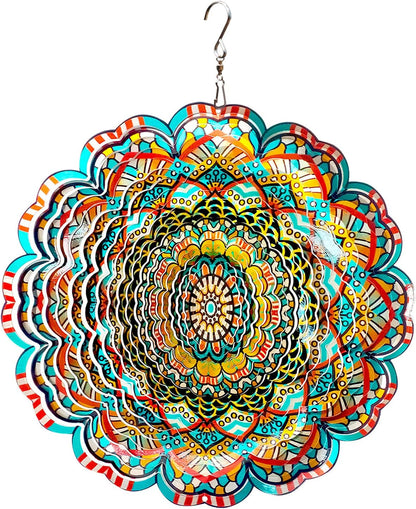  Tree of Life 6inch 3D Stainless Steel Laser Cut Metal Art Geometric Pattern Worth Gift - Hanging Wind Spinner Kinetic Yard Art Decorations - Indoor/Outdoor Décor