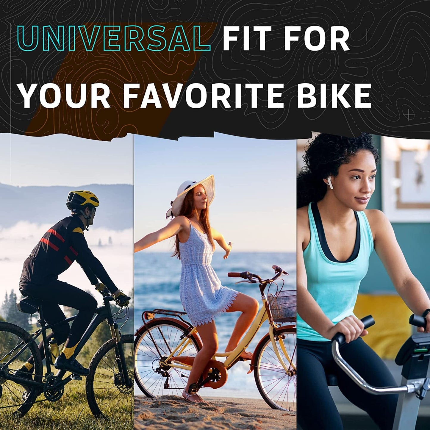  Saddle Style Bicycle Accessory - Universal Fit Comfortable Seating - for Pain Free Riding - Installs Easily On Mountain Bike, Cruiser, Exercise, Spin, & Kids Bikes