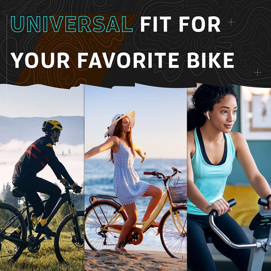  Saddle Style Bicycle Accessory - Universal Fit Comfortable Seating - for Pain Free Riding - Installs Easily On Mountain Bike, Cruiser, Exercise, Spin, & Kids Bikes