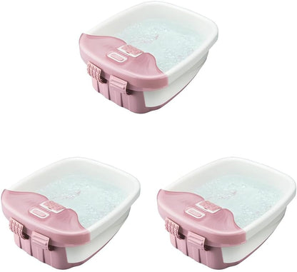 Bubble Bliss Deluxe Foot Spa with Heat Massaging Arch, 3 Acupressure Attachments, Splash Guard, Raised Nodes Creates Bubbles