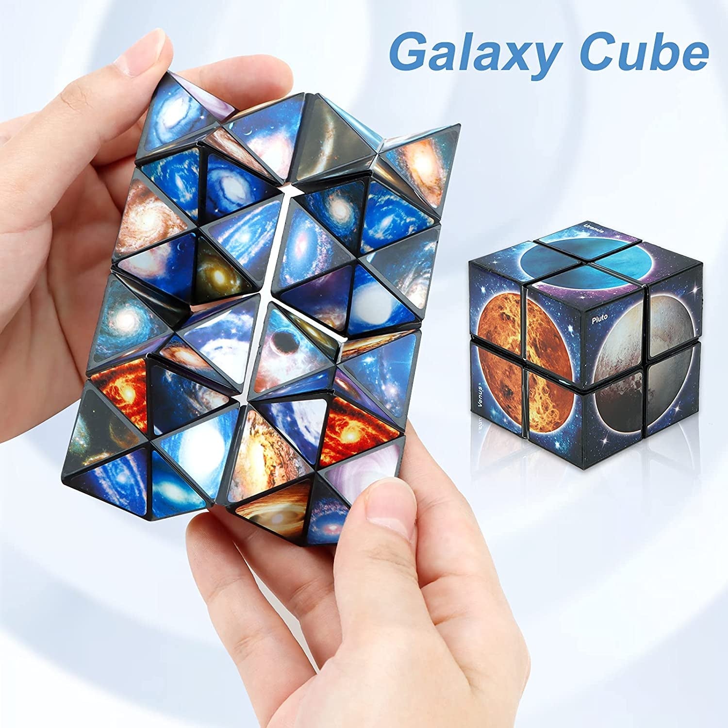 Magic Cube 2 in 1 Set, Magic 3D Puzzle Cubes for Kids and Adults