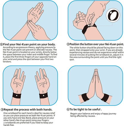 Motion Sickness Bands(Car, Sea, Flying Travel Sickness)