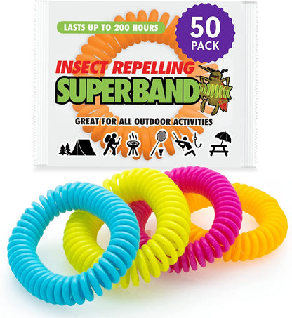 Superband Premium Insect Repellent Bracelet: Assorted Colors (10)