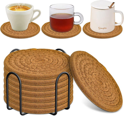  8 Pcs Drink Coasters with Holder