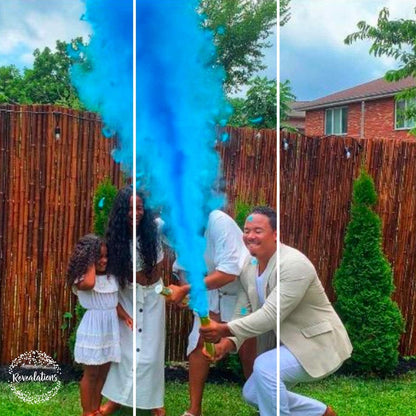 Gender Reveal Confetti Powder Cannon - Set of 4 Blue