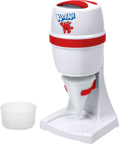  Electric Hawaiian Table-Top Snow Cone Maker, Shaved Ice Machine Includes 1 Reusable Plastic Cup and Ice Molds, White/Green
