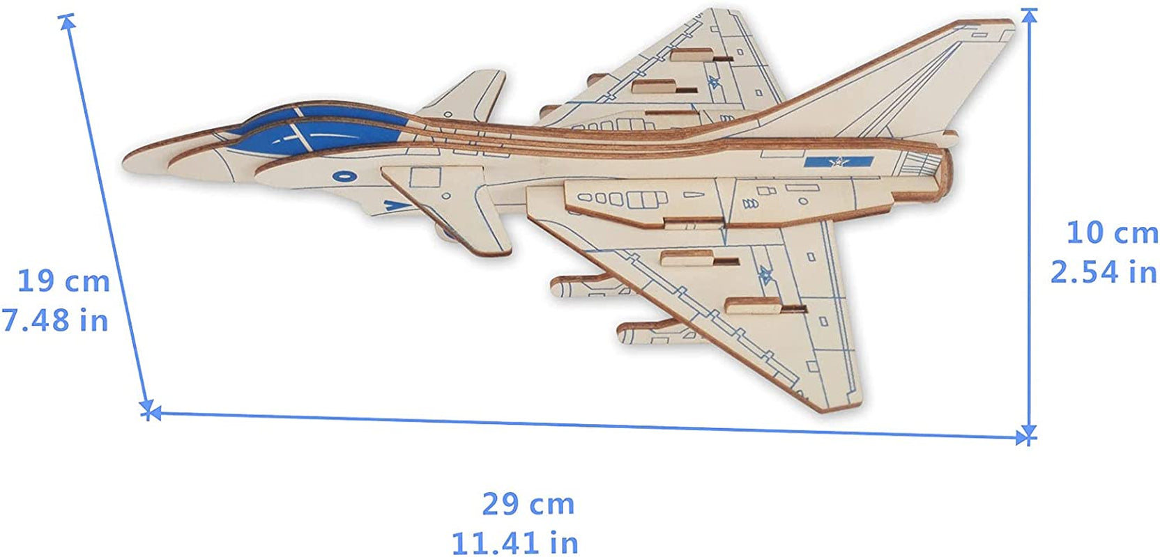  3D Wooden Puzzle Model Fighter Jet