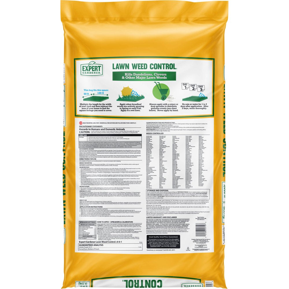 Expert Gardener Lawn Weed Control II Granule Herbicide, Covers 5,000 Sq. Ft.