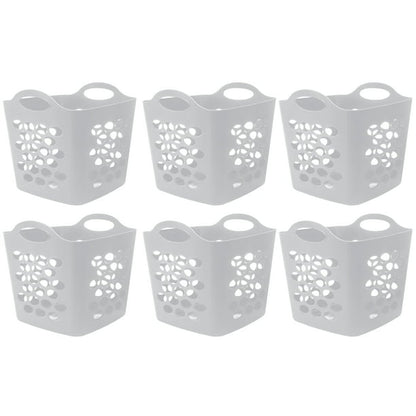 6 Pack Flexible Plastic Laundry Baskets