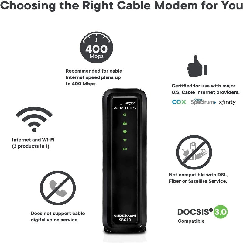 ARRIS SURFboard SB6183-RB DOCSIS 3.0 16x4 Cable Modem