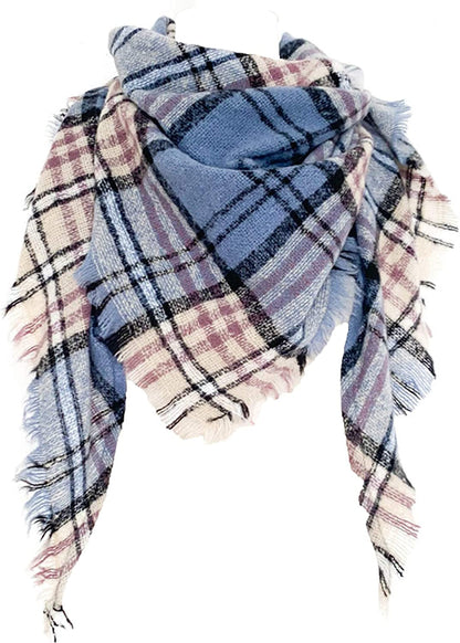 Women's Warm Scarf Triangle Plaid Shawl