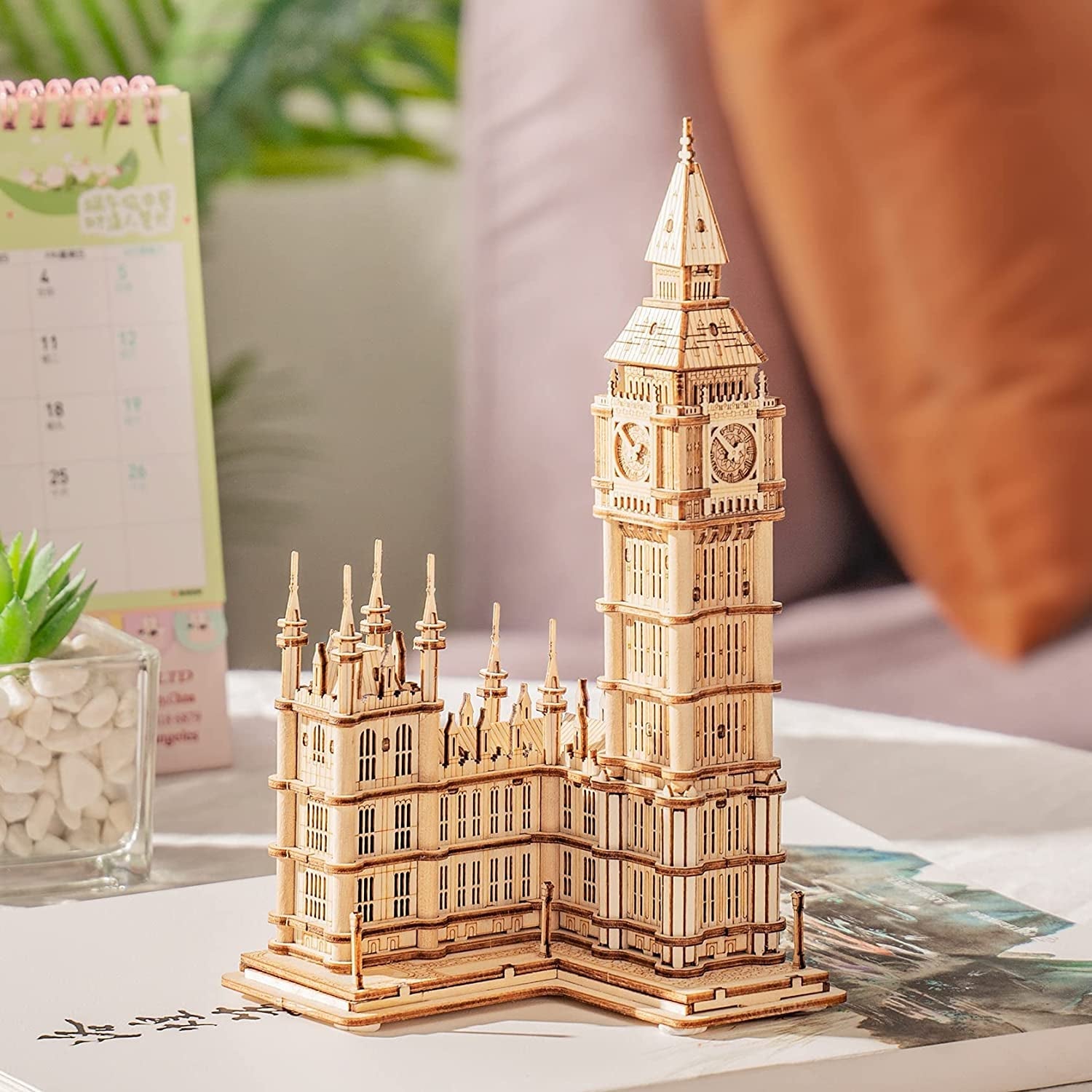 3D Puzzle for Adults Wooden Craft Kits for Teens DIY Construction Model Kit with LED Lights