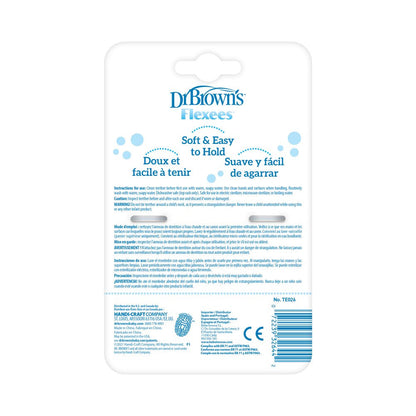 Dr. Brown’S Flexees Beaded Teether Rings, 100% Silicone, Soft & Easy to Hold, Encourages Self-Soothe, 3 Pack, Pink, White, Gray, BPA Free, 3M+