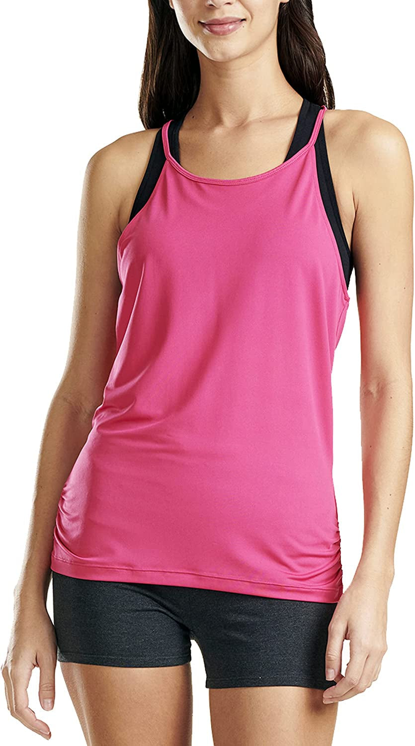 Spalding Women's Active Shirred Side Tank Top, Regular and Plus Size